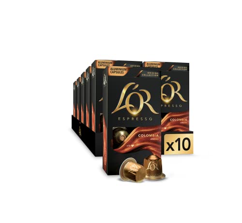 L'OR Kaffeekapseln Espresso Colombia, 100 Nespresso®* kompatible Kapseln, 10er Pack, 10 x 10 Getränke von L'OR