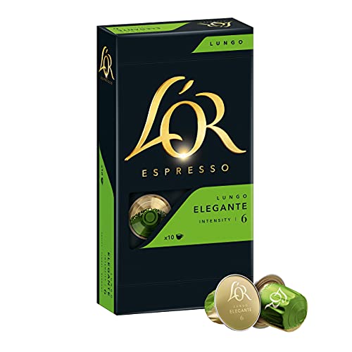 L'OR Kaffeekapseln Lungo Elegante, 100 Nespresso®* kompatible Kapseln, 10er Pack, 10 x 10 Getränke von L'OR