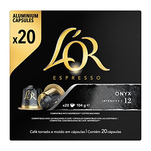 L'Or Espresso Café Onyx Intensität 11 - 200 Kapseln aus Aluminium, kompatibel mit Nespresso-Maschinen (R)* (10 Packungen mit 20 Kapseln) von L'OR