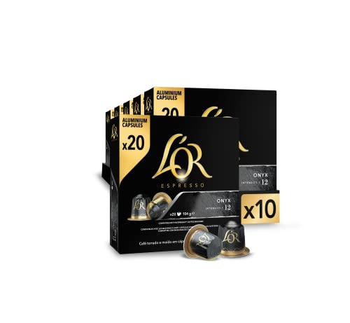 L'OR Espresso Kaffeekapseln Onyx | Intensität 12 | 200 kompatible Kapseln Nespresso (R)* - Amazon Exclusive von L'OR