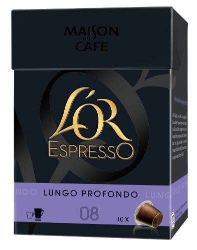 L'Or Espresso Gold Espresso Lungo profondo 10 kapseln kompatibel mit nespresso-kaffeemaschine - Satz von 4 (40 kapseln) von L'Or Espresso