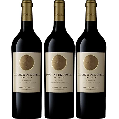 Domaine de L’Ostal Estibals Minervois Rotwein Wein trocken AOC Frankreich I Visando Paket (3 x 0,75l) von L’Ostal