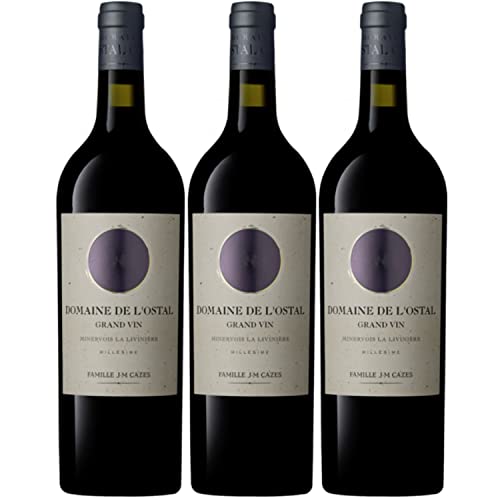 Domaine de L’Ostal Grand Vin Minervois La Livinière Rotwein Wein trocken AOC Frankreich I Visando Paket (3 x 0,75l) von L’Ostal