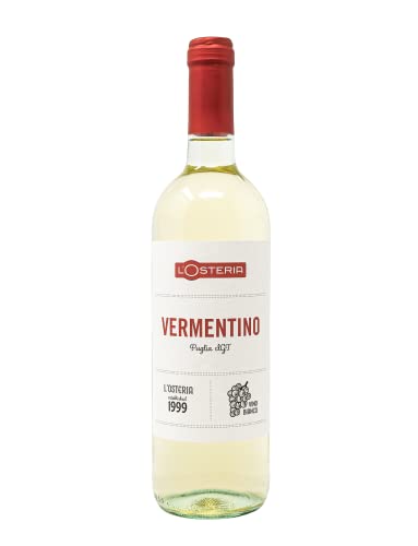 L'Osteria Vermentino Puglia IGT (6 Fl. a 0,75L). Fruchtig - blumiger Weißwein. Alkoholgehalt 12,5%. Jahrgang 2021. Grundpreis (9,31 € / l) von L'Osteria