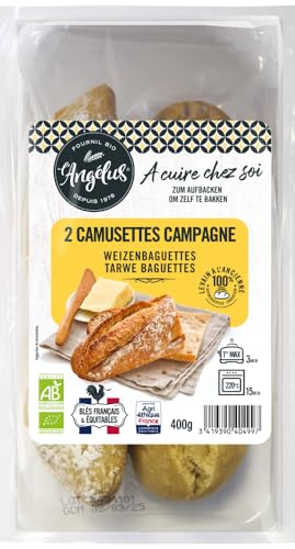 L angelus Bio 2 Weizenbaguettes zum Aufbacken (2 x 400 gr) von L angelus