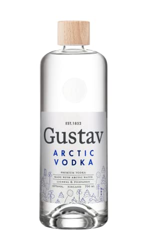 Gustav Arctic Vodka 40% - Premium Wodka - Weich und Trocken Finnischer Vodka - Handgefertigt aus Finnischem Weizen im Norden Finnlands - Alkohol Vodka 700ml von L&P gustav