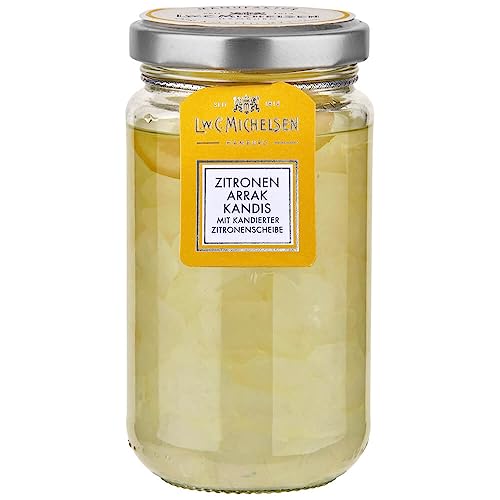 L.W.C. Michelsen - Zitronenkandis mit Zitronenscheibe (250g) | Weißer Kandis eingelegt in Maracuja-Arrak-Likör | fruchtig-säuerlich | für Tee-Liebhaber | Geschenk für Sie und Ihn von L.W.C. MICHELSEN