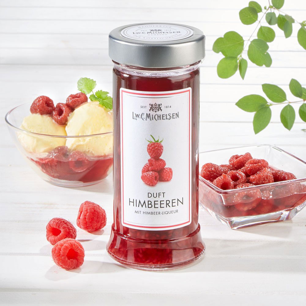 Himbeeren in Vanille-Himbeer-Likör von L.W.C. Michelsen