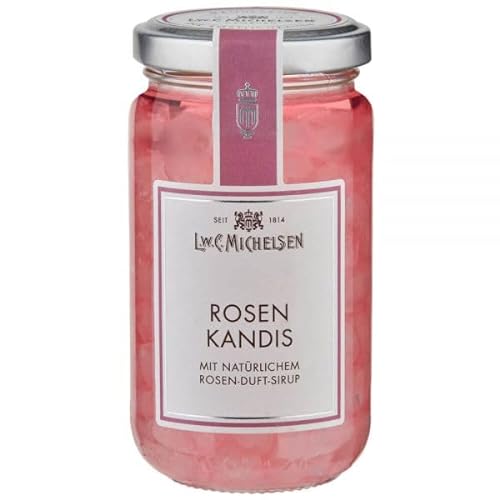 L.W.C. Michelsen - Rosen- Kandis (250g) | Weißer Kandis eingelegt in Rosen-Sirup | frische & fruchtige Note | für Tee-Liebhaber | Geschenkidee für Sie und Ihn von L.W.C. Michelsen