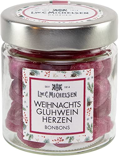 L.W.C. Michelsen - Weihnachts-Bonbons Glühweinherzen (150g) | zuckerfrei | aromaintensive Fruchtbonbons mit Glühweingeschmack | Süßigkeit in Herzform | Geschenkidee für Weihnachten von L.W.C. Michelsen
