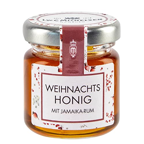 L.W.C. Michelsen - Weihnachts-Honig mit Jamaika-Rum (50g) | hochwertiger Honig mit Feigensaft und Rum-Punsch-Gewürzen für puren Wintergenuss | Pure Natürlichkeit in einem Glas von L.W.C. Michelsen