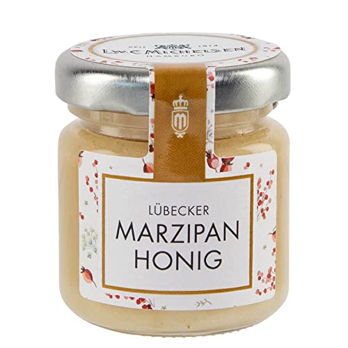 L.W.C. Michelsen - Weihnachts-Honig mit Marzipan (50g) | cremig & aromatisch | hochwertiger Honig mit echtem Lübecker Marzipan von L.W.C. Michelsen