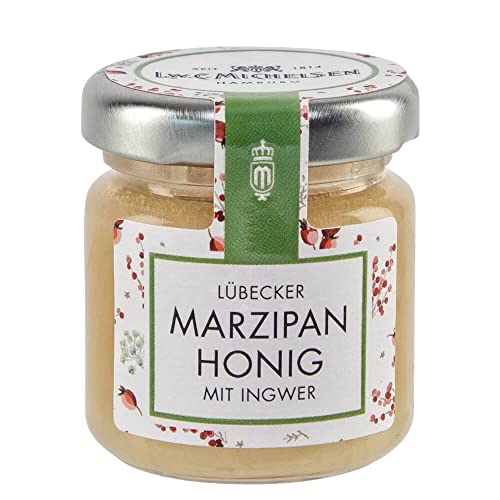 L.W.C. Michelsen - Weihnachts-Honig mit Marzipan & Ingwer (50g) | cremig & aromatisch | hochwertiger Honig mit Ingwer und echtem Lübecker Marzipan von L.W.C. Michelsen