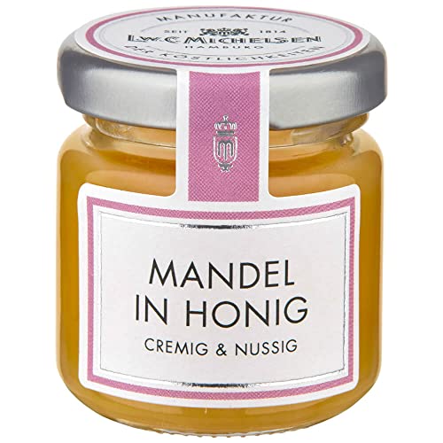 L.W.C. Michelsen - Mandel-Honig -Mini- (50g) | fein & lieblich | natürlich, ohne Zusätze | hochwertiger Honig mit Mandel-Marzipan-Note | Pure Natürlichkeit in einem Glas von L.W.C. Michelsen