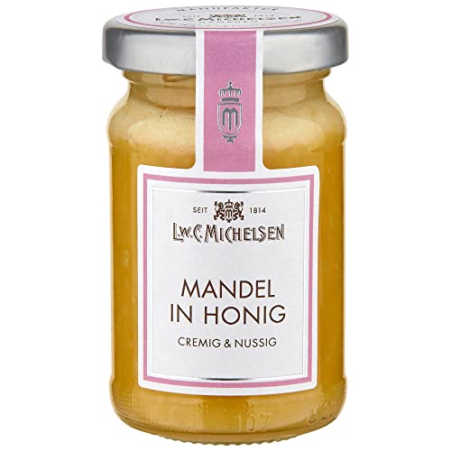 L.W.C. Michelsen - Mandeln in Honig (125g) | cremig & aromatisch | natürlich, ohne Zusätze | hochwertiger Honig mit Mandel-Aroma | Mandeln eingelegt in flüssigem Honig von L.W.C. Michelsen
