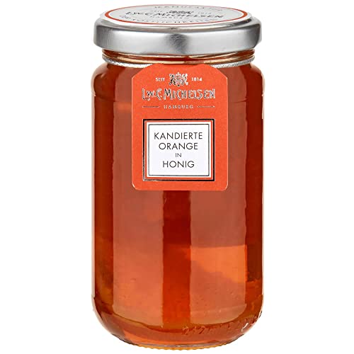 L.W.C. Michelsen - Orangenblüten-Honig mit kandierter Orangenscheibe (250g) | fruchtig & lieblich | hochwertiger Honig mit Orangen-Note | Pure Natürlichkeit in einem Glas von L.W.C. Michelsen