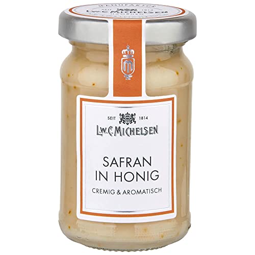 L.W.C. Michelsen - Safran in Honig (125g) | cremig & aromatisch | natürlich, ohne Zusätze | hochwertiger Honig mit Safran | Safran eingelegt in flüssigem Honig von L.W.C. Michelsen