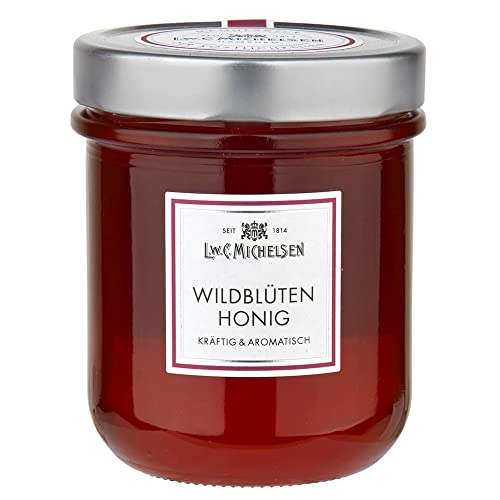 L.W.C. Michelsen - Wildblüten-Honig -Löffelglas- (500g) | aromatisch & cremig | natürlich, ohne Zusätze | hochwertiger Bienenhonig - flüssig | Pure Natürlichkeit in einem Glas von L.W.C. Michelsen