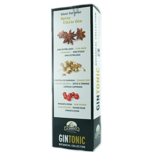 La Barraca Gin Tonic Botanical Collection 'Spicy Citric' 3 Uniqe Sensations, 3 Gewürzsorten La Barraca Gin Tonic Botanical Collection 'Spicy Citric' 3 Uniqe Sensations, 3 Gewürzsorten von LA BARRACA ALIMENTACIÓN, S.L.