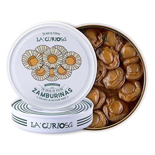 La Curiosa - Eingelegte "Zamburiñas" | Jakobsmuscheln in Salsa de Viera 115g | Spanische Konserven in Top Qualität La Curiosa - Eingelegte "Zamburiñas" | Jakobsmuscheln in Salsa de Viera 115g | Spanische Konserven in Top Qualität von LA CURIOSA