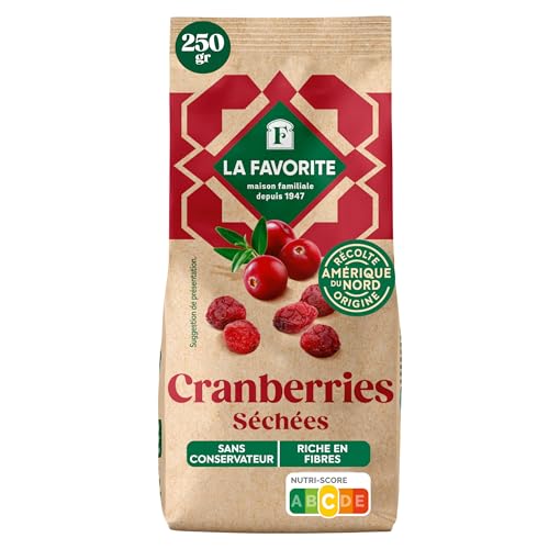 La Favorite - Getrocknete Cranberries 125g - Ganze Cranberries - Weich & lecker - Cranberry - Leicht süß - Für gesunde Snacks, Vorspeisen, Kochen, Gebäck La Favorite - Getrocknete Cranberries 125g - Ganze Cranberries - Weich & lecker - Cranberry - Leicht süß - Für gesunde Snacks, Vorspeisen, Kochen, Gebäck von LA FAVORITE