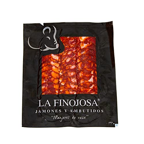 La Finojosa - Chorizo Iberico (Paprikawurst) aus Eichelmast In Scheiben - 3 Packungen je 100 g - Mind. 90 Tage Reifezeit - Iberico Wurstware - Angenehmesl, Intensives Aroma - Dehesa de Los Pedroches von La Finojosa