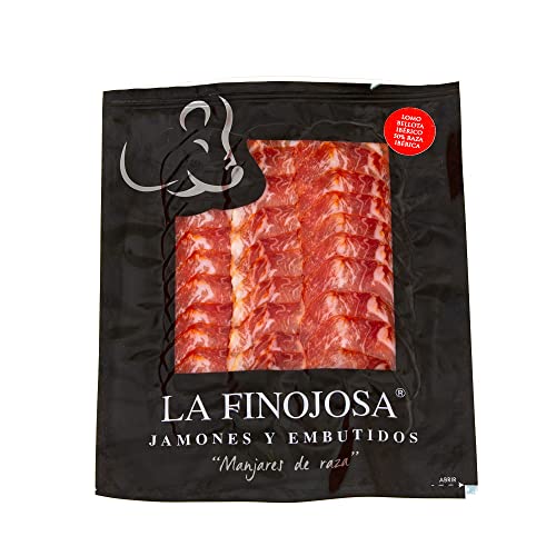La Finojosa - Lomo (Lendenstück) aus Eichelmast 50% Iberico In Scheiben - 3 Packungen je 100 g - Mind. 90 Tage Reifezeit - Iberico Wurstware - Angenehmesl, Intensives Aroma - Dehesa de Los Pedroche von LA FINOJOSA "MANJARES DE PURA RAZA"