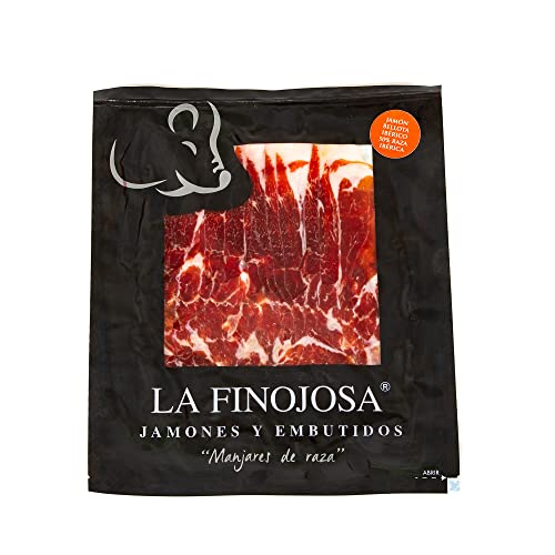 La Finojosa - Schinken aus Eichelmast Iberico, 50% Iberische Rasse in Scheiben - 3 Packungen mit je 100 g - Mindestens 36 Monate Reifezeit - Schinkenkeule - Dehesa de Los Pedroches La Finojosa - Schinken aus Eichelmast Iberico, 50% Iberische Rasse in Scheiben - 3 Packungen mit je 100 g - Mindestens 36 Monate Reifezeit - Schinkenkeule - Dehesa de Los Pedroches von La Finojosa