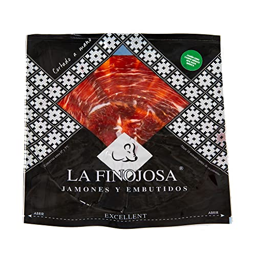 La Finojosa - Schinken aus Weidemast Iberico, 50% Iberische Rasse - 2 Teller mit je 100 g - Messerschnitt - Mindestens 30 Monate Reifezeit - Schinkenkeule - Intensives und Angenehmes Aroma La Finojosa - Schinken aus Weidemast Iberico, 50% Iberische Rasse - 2 Teller mit je 100 g - Messerschnitt - Mindestens 30 Monate Reifezeit - Schinkenkeule - Intensives und Angenehmes Aroma von La Finojosa
