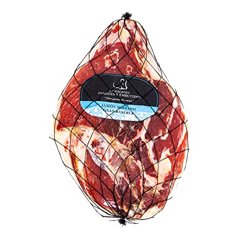 La Finojosa - Serrano Schinken Gran Reserva Ohne Knochen - 4,5 bis 5 kg - Mindestens 24 Monate Reifezeit - Schinkenkeule - Intensives und Angenehmes Aroma - Süßer und Leicht Salziger Geschmack La Finojosa - Serrano Schinken Gran Reserva Ohne Knochen - 4,5 bis 5 kg - Mindestens 24 Monate Reifezeit - Schinkenkeule - Intensives und Angenehmes Aroma - Süßer und Leicht Salziger Geschmack von La Finojosa