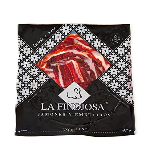 La Finojosa - Vorderschinken aus Eichelmast 100% Iberico - 200g (100g x 2) - Messerschnitt - Mindestens 24 Monate Reifezeit - Schinken - Intensives und Angenehmes Aroma - Dehesa de Los Pedroches von La Finojosa