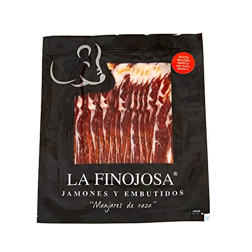 La Finojosa - Vorderschinken aus Eichelmast Iberico, 50% Iberische Rasse in Scheiben - 3 Packungen mit je 100 g - Mindestens 24 Monate Reifezeit - Vakuumverpackt -Dehesa de Los Pedroches La Finojosa - Vorderschinken aus Eichelmast Iberico, 50% Iberische Rasse in Scheiben - 3 Packungen mit je 100 g - Mindestens 24 Monate Reifezeit - Vakuumverpackt -Dehesa de Los Pedroches von La Finojosa