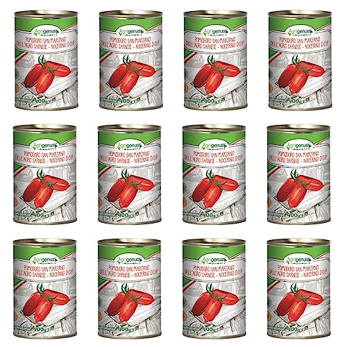 La Vela 12 x 400 g Geschälte Tomaten Pomodori San Marzano D.O.P. Dell'Agro Sarnese - Nocerino (12 x 400/260 g Pack) von LA VELA