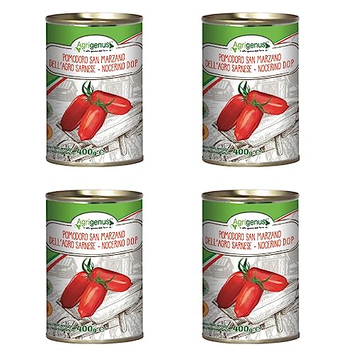 La Vela 4 x 400 g Geschälte Tomaten Pomodori San Marzano D.O.P. Dell'Agro Sarnese - Nocerino (4 x 400/260 g Pack) von LA VELA