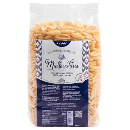 La Vela Malloreddus, Pasta, Bronzeformen, 500g, Traditionelle Nudel-Spezialität, hergestellt in Sardinien von LA VELA