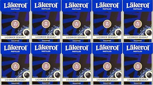 10 x LÄKEROL LICORICE SEASALT 75g ZUCKERFREI Incl. Goodie von Flensburger Handel von LÄKEROL