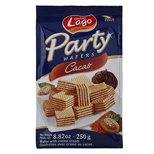 Lago, Party Kakao 250 g, Wafer mit Kakao-Creme, 74% mit 5 Schichten aus Wafer und einer samtigen Schokoladencreme Lago, Party Kakao 250 g, Wafer mit Kakao-Creme, 74% mit 5 Schichten aus Wafer und einer samtigen Schokoladencreme von LAGO