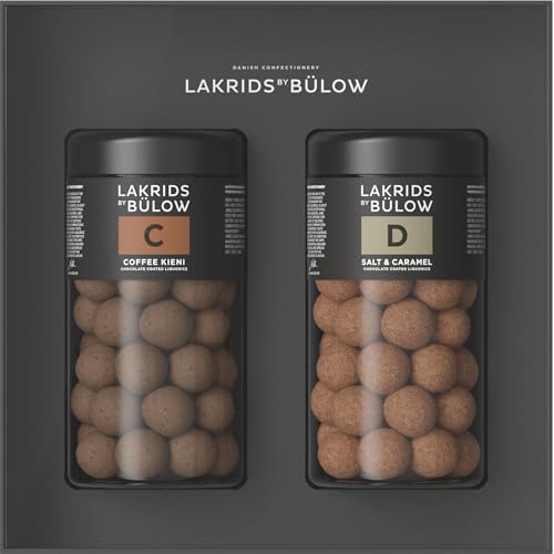 LAKRIDS BY BÜLOW - Geschenkbox - 2x295g - C (Coffee Kieni) + D (Salt & Caramel) - Gourmet Lakritze umhüllt von Schokolade in hochwertiger Geschenkbox von LAKRIDS BY BÜLOW