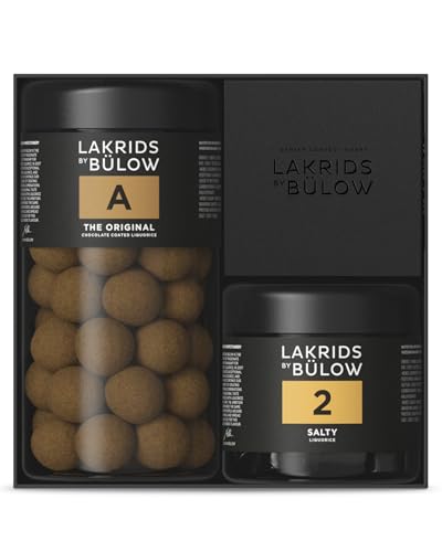 LAKRIDS BY BÜLOW - Geschenkbox - 445g - A (The Original) + 2 (Salty) - Dänische Gourmet Lakritze in hochwertiger Geschenkbox von LAKRIDS BY BÜLOW