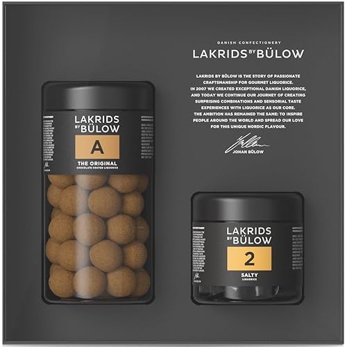 LAKRIDS BY BÜLOW - Geschenkbox - 445g - A (The Original) + 2 (Salty) - Dänische Gourmet Lakritze in hochwertiger Geschenkbox von LAKRIDS BY BÜLOW