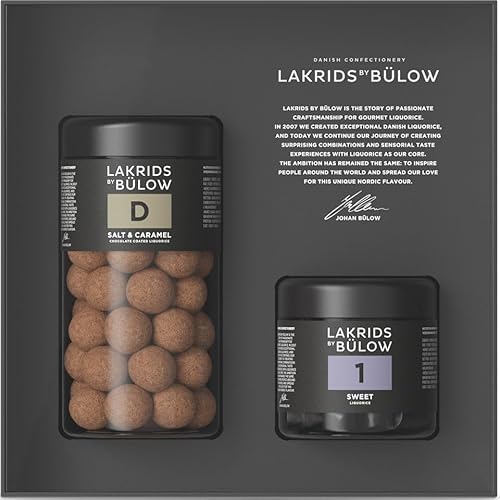 LAKRIDS BY BÜLOW - Geschenkbox - 445g - D (Salt & Caramel) + 1 (Sweet) - Dänische Gourmet Lakritze in hochwertiger Geschenkbox von LAKRIDS BY BÜLOW