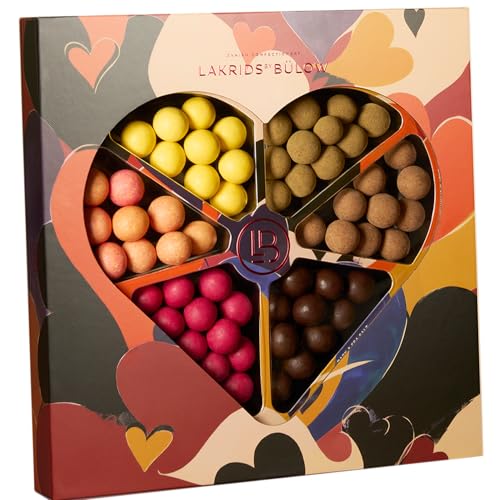 LAKRIDS BY BÜLOW - Love Selection Box - 450g - Muttertags-Geschenk mit Dänischen Gourmet Lakritz-Kugeln in edler Herz-Geschenkbox von LAKRIDS BY BÜLOW
