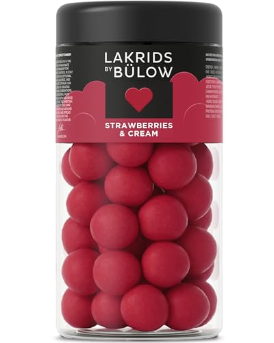 LAKRIDS BY BÜLOW - Strawberries & Cream - 295g - Dänische Gourmet Lakritz-Kugeln - Süßer Lakritzkern umhüllt von Weißer Schokolade, Erdbeer und Sahne von LAKRIDS BY BÜLOW