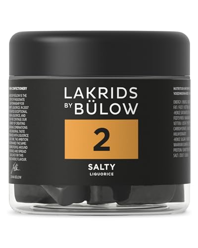 LAKRIDS BY BÜLOW - 2 - Salty - 150g - Vegane Gourmet Lakritze aus Dänemark - Glutenfrei & ohne Gelatine - Dose aus 100% recyceltem PET von LAKRIDS BY BÜLOW