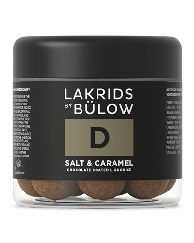 LAKRIDS BY BÜLOW - D - Salt & Caramel - 125g - Dänische Gourmet Lakritz-Kugeln - Süßer Lakritzkern umhüllt von Karamell-Schokolade & Meersalz von LAKRIDS BY BÜLOW