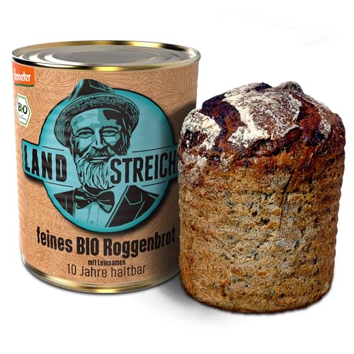 LANDSTREICHER Demeter Bio Dosenbrot, 10 Jahre haltbar (1, Roggen) von LANDSTREICHER