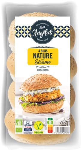 LANGELUS Bio 4 Hamburger Brötchen mit Sesam (2 x 200 gr) von LANGELUS