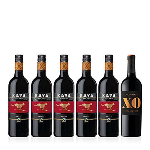 KAYA Shiraz Trocken - Südafrika (5 x 0.75 l) + EL CORTEZ XO - eXtra Ordinario Spanien (1 x 0,75L) Rotwein von LANGGUTH ERBEN