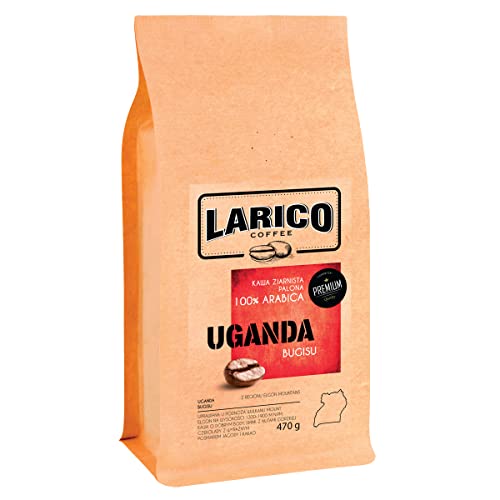 LARICO COFFEE Premium Kaffeebohnen Uganda Bugisu 470g / 100% Arabica/Höchste-Handwerkskunst/Handwerklich/Ganze Roast Bohnenkaffee Espressobohnen/Geschmack mit einem Hauch von dunkler Schokolade von LARICO COFFEE