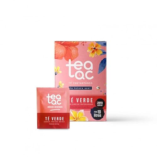 LA TETERA AZUL Kalter grüner Tee Geschmack Rote Früchte. Kaltes Infusionspulver. Tea Tac. Box mit 20 Umschlägen. von LATETERAZUL